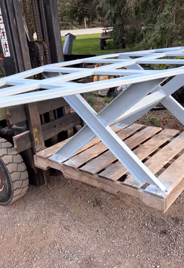 Assembled metal framework